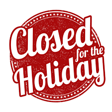 closed for the holiday